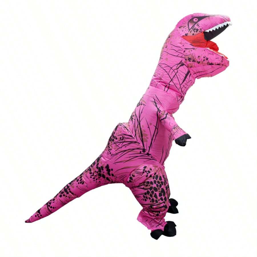 1pc Tyrannosaurus Rex Inflatable Costume Suitable For 1.5-2m Height Dinosaur Inflatable Suit Adult Sports Meet Dinosaur Outfit Dinosaur Inflatable Costume Prop Ride-On Dragon - Rose Red Tyrannosaurus Rex - View 1