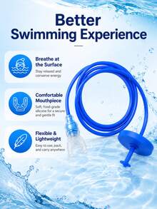 1pc Lightweight Soft Underwater Snorkel, Equipped With Floating Air Intake Disk And Silicone Mouthpiece; Durable And Flexible Snorkel, Suitable For Men And Women For Vacation Use; Reusable And Portable Diving Snorkel, Suitable For Beach, Pool Snorkeling And Underwater Water Activities. - Multicolor - View 7