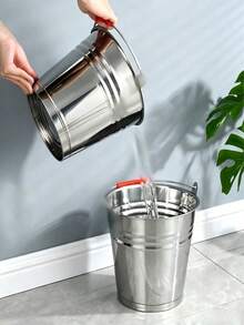 Stainless Steel Outdoor Water Bucket With Multiple Specifications Available. Thickened And Durable, It Features A Heat-Resistant Red Handle For Easy Carrying. Waterproof And Rustproof, It Meets Various Needs For Camping, Household Use And More. - View 7