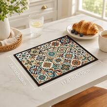 1pc Grid Pattern Diatomaceous Earth Drying Mat, Non-Slip Heat-Resistant Absorbent Pad, Suitable For Kitchen Countertop, Coffee Machine, Tableware, Home Cafe Bar Party Decoration Placemat Gift - Multicolor - View 17