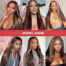 Uveous Straight Clip In Hair Extensions Remy Human Hair 8pcs Per Set With 18Clips Double Weft Clip In Human Hair Extensions Brazilian Virgin Real Human Hair For Women - S4/27 - View 6
