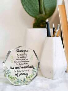 1pc Acrylic Thank You Decorative Plaque, Inspirational Gift For Women, Suitable For Colleagues, Office, Resignation, Farewell, Friends, Teachers, Nurses Birthday Gift, Graduation Gift - Polygonal - View 4