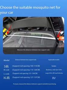 1pc Car Trunk Mosquito Net, Suitable For SUV/Off-Road Vehicle, Rear Door Sunshade Mosquito Tent, Ideal For Outdoor Camping And Road Trips - Black - View 5