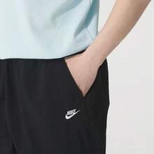 Nike Club 工裝風機能風舒適休閒寬鬆束腳休閒褲 男款 - 黑色 - 查看 6