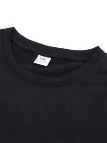 Men's Cotton Blend T Shirt - Kami Stay Focus Printing - Fashionable Casual Wear, Breathable And Lightweight2026New T Shirt Breathable Stretch Fabric,Suitable For Summer Leisure T Shirt,Machine Washable,Suitable For Outdoor And Home Wear,T Shirt,Pattern Printing,Comfortable Fabric - Black - View 4
