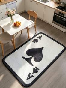 1pc White Rug, Playing Card Theme, Party Photo Prop, Decorative Carpet, Bedroom Decor, Small Rug, Carpet, Home Decor, Living Room Carpet, Small Living Room Rug, Bedroom Rug, Living Room Home Decor, Outdoor Rug, Washable Rug - Multicolor - View 5