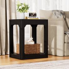 Set Of 2 Bedside Tables, Side Tables With 3cm Thick Boards, Two-Level Bedside Tables For The Living Room, Suitable For Bedrooms And Living Rooms, Black Color, 50*40*60 Cm. - Black - View 1
