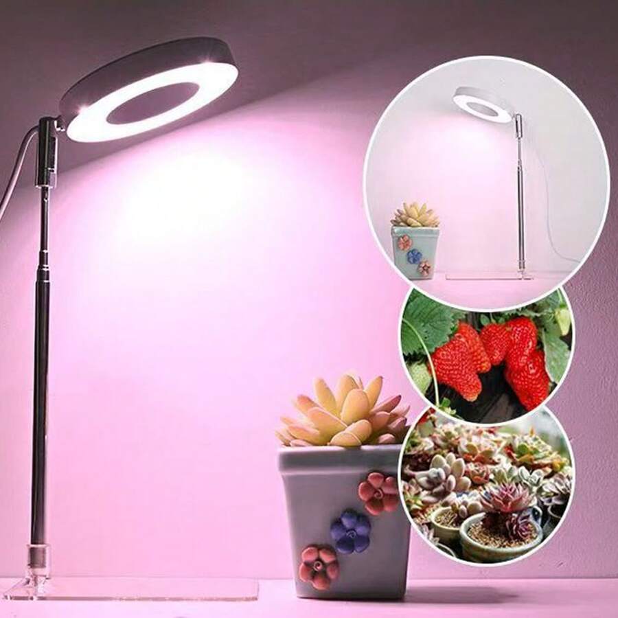 Full Spectrum LED Plant Grow Light, Indoor Plant Dedicated LED Grow Light, With 3-Level Timer Adjustment, Full Spectrum 9-Level Brightness, USB Powered, Perfect For Seedlings And Small Potted Plants, Indoor Plant Grow Light - Red and Blue Light - View 1