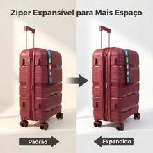 Carry-On Suitcase 10kg Premium Polypropylene PP Ultra Resistant Expandable With 360 Degree Double Wheels Built-In Lock Organized Internal Compartment Hand Luggage Rigid Bag - Red - View 6