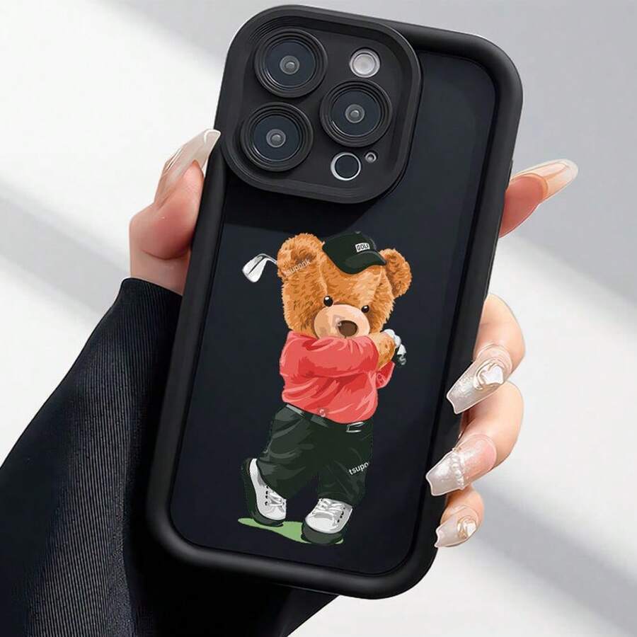 Mobile Phone Case: Bear Design, Thick Protective Case With Slots, New And In High Demand, Shockproof And Drop-Proof, Unisex, High-Quality Case, Compatible With IPhone 17/16/15/14 - MultiWarna - View 1