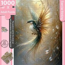 1000片成人迷你拼圖盒 - 精密切割、成人挑戰級難度、耐刮材質。圖案為夢幻仙鳥，翅膀鑲嵌水晶，藤蔓帶露珠，美麗且神秘。適合成人/家庭娛樂、DIY家居裝飾，亦可作為藝術收藏品，萬聖節、聖誕節的絕佳禮物，挑戰大腦，點亮空間與思考。 - 彩色 - 查看 2