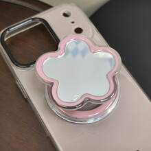 1 Set Fresh Floral Mirror Magnetic Phone Stand, High Transparency Acrylic Mirror Makeup Mirror, INS Style Star & Flower Dual Design Magnetic Phone Grip, Macaron Color Block Mirror Makeup Tool, Foldable Telescopic Ring Holder, Commute Binge-Watching Selfie Universal Anti-Drop Support Base, Versatile Apple & Android Compatible Phone Accessory - Multicolor - View 6