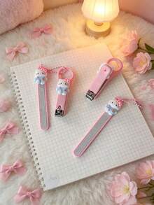 SANRIO Hello Kitty 卡通指甲剪，隨機顏色，可愛便攜式指甲锉與指甲剪套組，適用於手指與腳趾，耐用可靠 - 彩色 - 查看 3