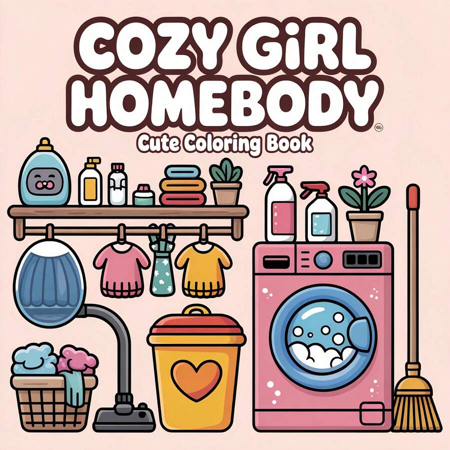Upgraded Deluxe Edition 24-Page Thick Paper Cozy Homebody Coloring Pages, Cozy Homebody Coloring Book Is The Perfect Ideal Gift For Valentine's Day, Christmas, Halloween, Birthday - 7.9 Inches - View 1