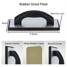 Stainless Steel Square Notched Trowel Set With Grout Spatula And Sponge Work Gloves For Tile Installation And Grouting. - A - View 6