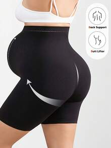 Short sans couture de soutien du ventre de maternité, sous-vêtement de maintien d'été pour prévenir les frottements - Noir - Voir 2