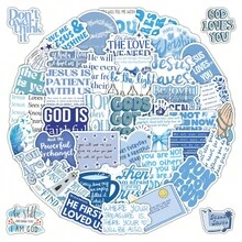 53Pcs Blue Bible Verse Stickers For Faith Journal & Diary Decoration Lukesen School Supplies - 53 PCS - View 2
