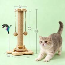 4-In-1 Cat Scratching Post, Interactive Cat Toy, Durable And Multifunctional Cat Scratching Post For Self-Entertainment, Sturdy Anti-Tipping Base, Non-Slip Mat For Cat Paw Care And Play, Suitable For Kittens And Adult Cats. Sisal Scratching Post. - Cat Picking Pillar - View 14