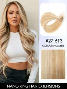 12-22 Inch Nano Ring Hair Extensions, 100% Human Hair, Natural Black, Silky Straight, Remy Human Hair, Micro Nano Ring Hair Weft, Women Nano Ring Hair Extensions - Multicolor - View 19
