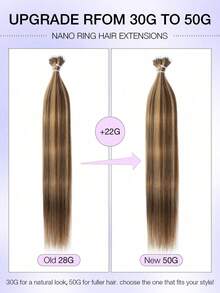 12-22 Inch Nano Ring Hair Extensions, 100% Human Hair, Natural Black, Silky Straight, Remy Human Hair, Micro Nano Ring Hair Weft, Women Nano Ring Hair Extensions - Multicolor - View 56