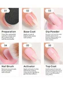 Set Bubuk Akrilik 6 Warna, Seri Bubuk Akrilik Kilap Tinggi Nude, Desain DIY Nail Art, Ekstensi Kuku dan Ukiran Kuku, Set Kuku Akrilik 3D Polimer Profesional - MultiWarna - View 6