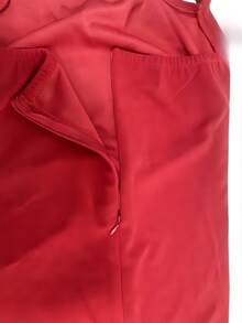Elegant Mid-Length Women's Dress, Suitable For Vacations, Daily Gatherings, Parties And Cocktail Events, Summer Pink - 紅色 - 查看 9