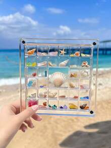 Acrylic Shell Display Box/Storage Box-High Transparency Strong Magnetic Design, Suitable For Storing Starfish, Shells, Earrings, Jewelry And Holiday Decorations. Combines Home Decor, Travel Essential And Graduation Gift Functions, Specially Designed For Micro Landscapes, Ideal Choice For Beach Travel Souvenirs. - Multicolor - View 10