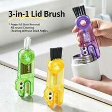 Set Sikat Tutup Gelas 3-in-1 | Sikat Pembersih Gelas Air Portabel, Cocok untuk Gelas Berinsulasi, Mug Perjalanan, dan Peralatan Dapur - hijau - View 1