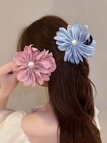 1 pieza Accesorio para el cabello de estilo dulce de tamaño mediano, adecuado para uso diario y de fiesta, pinza para el cabello de unicolor, moño, coleta, moño de cabello, accesorio para el cabello lindo, accesorio para el cabello elegante, pinzas de garra para la playa - Multicolor - Ver 2