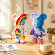 4660pcs Gradient Bear Building Blocks Set - Large DIY Stress Relief Assembly Toy, Colorful Pixel Art Bear Model, Suitable For Teenagers And Adults Room Decor, Perfect Gift For Birthday, Mother's Day, Christmas, Valentine's Day And Graduation - Multicolor - View 8