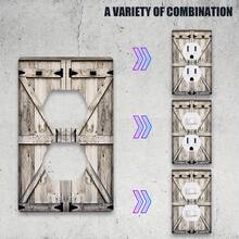 1pc Rustic Farmhouse Barn Door Wood Plank Wall Plate Cover, Decorative Light Switch Plate For Home, Kitchen, Bathroom - Easy To Clean, No Power Needed, Switch Covers - A - View 3