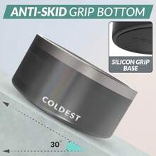 Coldest - tazón para perros tazón para perros de metal antioxidante y antideslizante, grande, a prueba de derrames, resistente 3 capas aislado, tazón de comida y agua para perros, gatos y mascotas - Purpurina rosa eterna - Ver 3