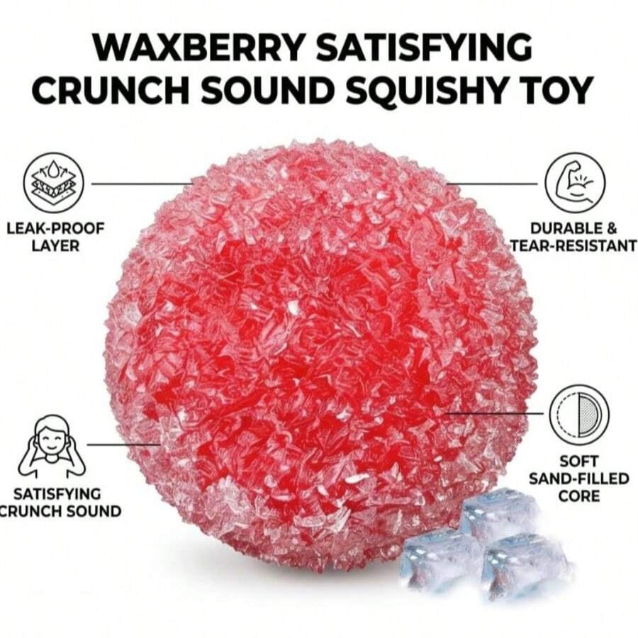 1pc Fructose Ice Cream Handmade Squishy, Shapeable Sound-Making Stress Ball, Soft Squeeze Toy, Suitable For Adults - Multicolor - View 1