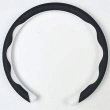 1pc Non-Slip Steering Wheel Cover - Faux Leather (PU Leather/Nappa Leather) + Breathable Holes + Lightweight + Embedded Easy Installation + No Inner Ring; For Car/Pickup/SUV/MPV/Van/D-Shape/O-Shape/Round Steering Wheel - Synthetic Leather (PU Leather/Nappa Leather) - View 9