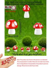 20pcs/10pcs/1pc Mini Red Resin Mushrooms, Realistic Mini Mushroom Decor, Fairy Garden Supplies, Small Mushroom Miniature Model Landscape Craft Accessories, Suitable For Garden Bonsai Micro Landscape Crafts And DIY Home Dollhouse Handmade Decoration - A - View 10