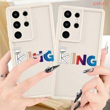 1 Phone Case - 2D Flat Case With Gold Gradient Letter And Crown Pattern, Compatible With Samsung Galaxy S26 S25 S24 S23 S22 S21 S20 Ultra Plus FE A55 A54 A53 A52 A34 A25 A14, Reinforced Matte Finish, Birthday Gift, Unisex. - 混合顏色1 - 查看 3