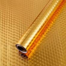 1Roll Waterproof Oilproof Gold Aluminum Foil Peel & Stick Contact Paper Removable Self-Adhesive Wallpaper Kitchen Counter Cabinet Drawer Decor - Gold - View 4