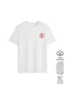 Camiseta de manga corta holgada con hombros caídos 100% algodón para mujer, tortuga acuarela fresca, top casual versátil blanco de verano - Blanco - Ver 3