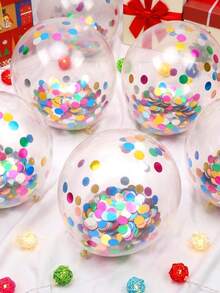 100g Multi-Color Metallic Foil Confetti, Shiny Glitter Round Rainbow Sequins Table Decor, Metallic Sequins Balloon Filler, Wedding, Birthday And Graduation Party Supplies - A - View 2