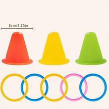 1 Set/2 Sets/3 Sets Interactive Rabbit Ring Toss Educational Toy, Durable Plastic Ice Cream Bucket With Colorful Ring Toys, Battery-Free Boredom Chewing & Venting Toy Suitable For Rabbits And Guinea Pigs (Ring Colors Sent Randomly, Due To Shooting Angle And Lighting Issues, There May Be Some Color Difference Between The Actual Product And The Image, Which Is Normal And Does Not Affect Use) - Multicolor - View 9