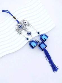 1pc Turkish Blue Evil Eye Wind Chime, Metal Bell Hanging Decor, Multi-Purpose Home Wall Door Car Decoration, Lucky Blessing Traditional Amulet, Hook Sold Separately - Multiple Styles - View 5