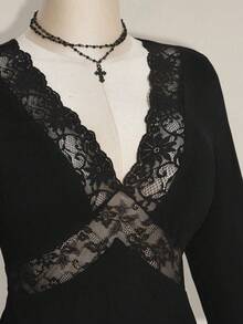Women Midi Dresses - Black - View 8