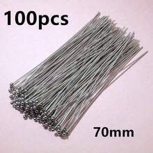 100pcs 20-70mm Length Stainless Steel Ball Head Pins/Eye Head Pins/Flat Head Pins DIY Jewelry Making Accessories Findings - Steel - View 28