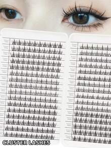 DIY False Eyelash Extensions, Eyelash Clusters, Natural Long 3D Flared Eyelash Book, Dense Segmented Eyelashes - C - View 4