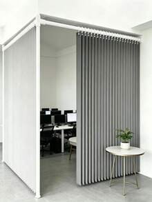 Household Foldable Door Curtain, No-Drill Installation, Privacy Dust-Proof Partition Curtain, Suitable For Bedroom, Kitchen And Bathroom. Thickened Blackout Wind-Proof, Simple Fabric Design, Suitable For All Seasons. - ML - View 2