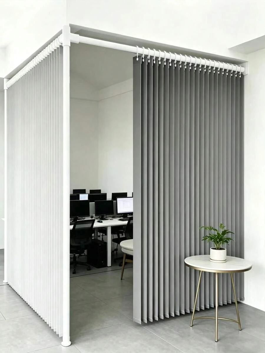 Household Foldable Door Curtain, No-Drill Installation, Privacy Dust-Proof Partition Curtain, Suitable For Bedroom, Kitchen And Bathroom. Thickened Blackout Wind-Proof, Simple Fabric Design, Suitable For All Seasons.