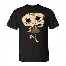 Shelly Dandys World Plush Cute Costume T-Shirt220G Pure Cotton Comfort T-Shirt - Breathable And Ft I For Hot Summer Days - 黑色 - 查看 1