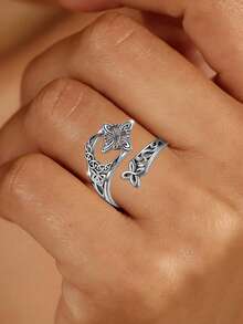 1pc Vintage Ring, Suitable For Women To Wear, Suitable For Wedding, Engagement, Anniversary Party, Valentine's Day Gift - 1# - View 3