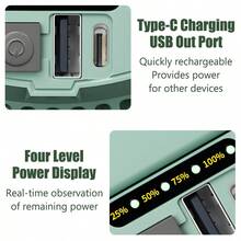 Rechargeable LED Camping Light, ABS Material, Wide-Angle Floodlight, Magnetic Hook, Wedge Base, Button Control, USB Charging | For Camping, Tent, Emergency & Night Market - Multicolor - View 9