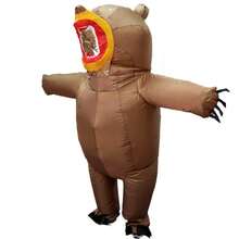 Adult Inflatable Brown Bear Costume, Fits Height 1.5-2m, Suitable For Christmas, Cosplay, Anime Roleplay, Party, Stage Performance And Masquerade. Air Pump Included, Battery Not Included - Brown Bear - View 3